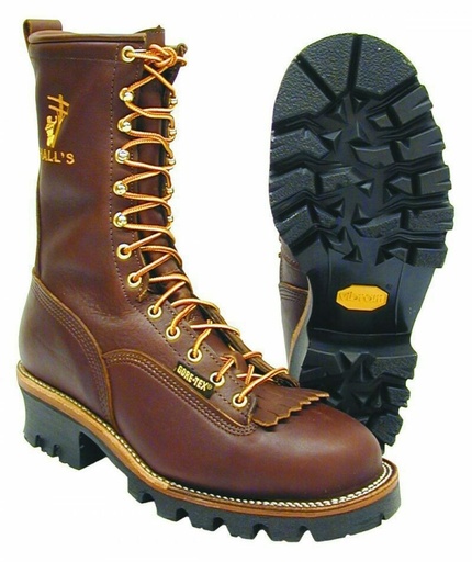 Boots-Hall's 356W 10" Waterproof Patch Lineman Boot, Manufactured In The USA.