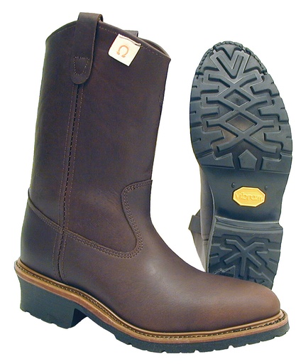 Boots-Hall's 621 Pull-On 12" Brown Steel Toe Lineman Boot, Manufactured In The USA.