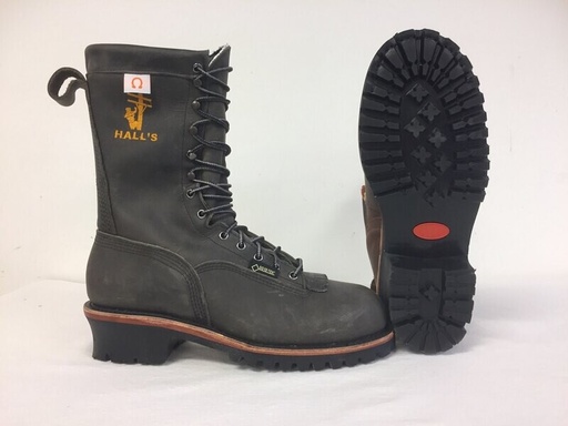 Boots-Hall's Exclusive 730W 10" Thinsulate Waterproof Composite Toe Patch Lineman Boot (Charcoal Grey), Manufactured In The USA.