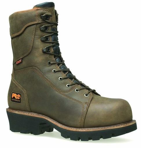 Boots-Timberland 89656 9" Brown Rip Saw Insulated Composite Toe Waterproof Logger