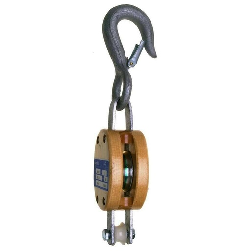 [3001AF4] Campbell-4 Single Line Regular Wood Shell Block 3001Af4 For Manila Rope With Round Latch Hook