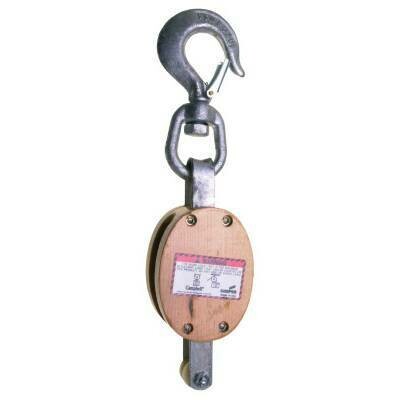 [3001G4] Campbell-4 Single Line Regular Wood Shell Block 3001G4 For Manila Rope With Swivel Latch Hook