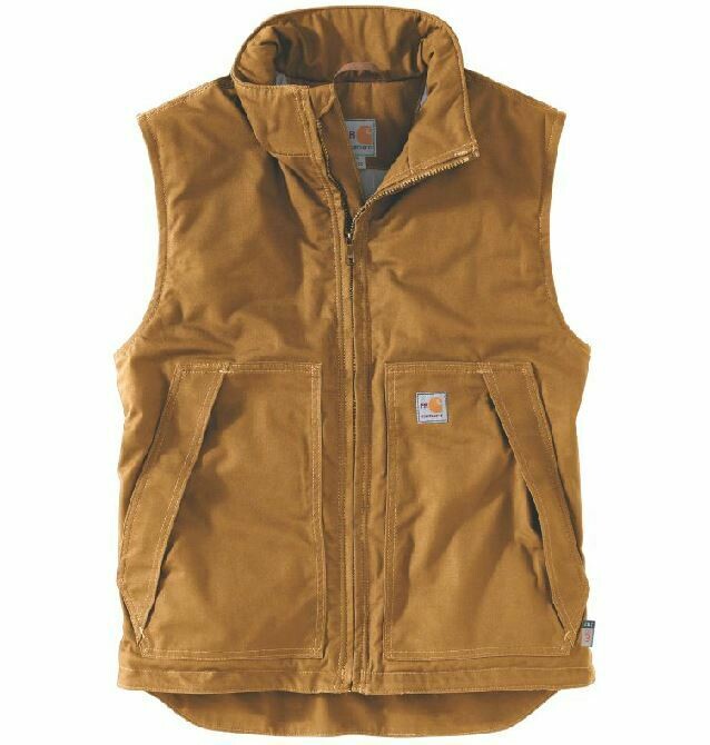 Carhartt ダックベストフード付FR (Flame Resistant)L Amazon.com: Carhartt Men's Flame-Resistant Duck Active Jacket