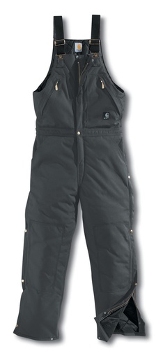 Carhartt-Extremes® Yukon Zip-To-Waist Black Bib Quilt Lined Overalls R33Blk