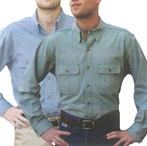 Flame Resistant Premium Long Sleeve Button Down Weathered Look Shirt By Tyndale M120T