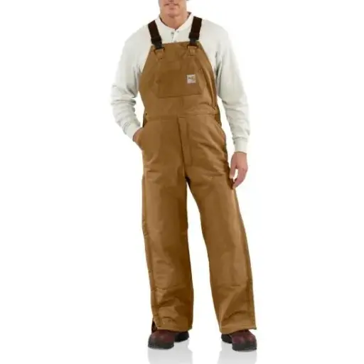 Flame Resistant Quilt Lined Duck Bib Overall By Carhartt 101626