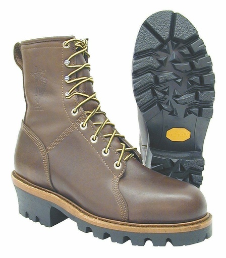[668] Hall's 668 7" Brown Steel Toe Eh Lineman Boots, Made In The USA. Discontinued