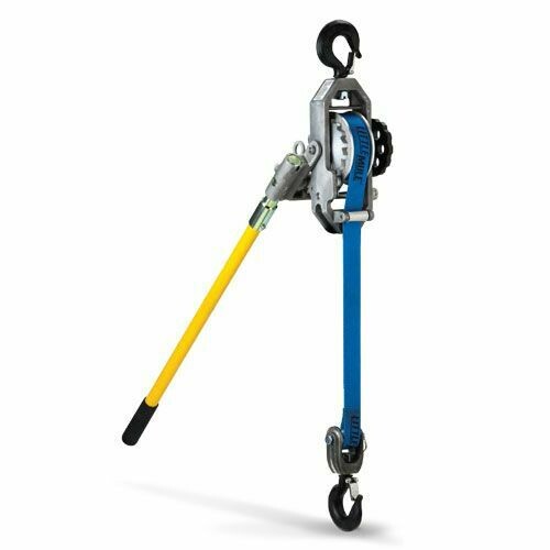 Columbus Mckinnon Lineman Strap Hoist With Hot Stick Ring Hooks & Safety Latches By Little Mule 300DA, 322DC, & 344DC