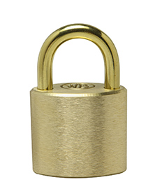 [11120] Hall's-1-1/2" Brass Pad Lock With Brass Shackle-Keyed Differently 11120
