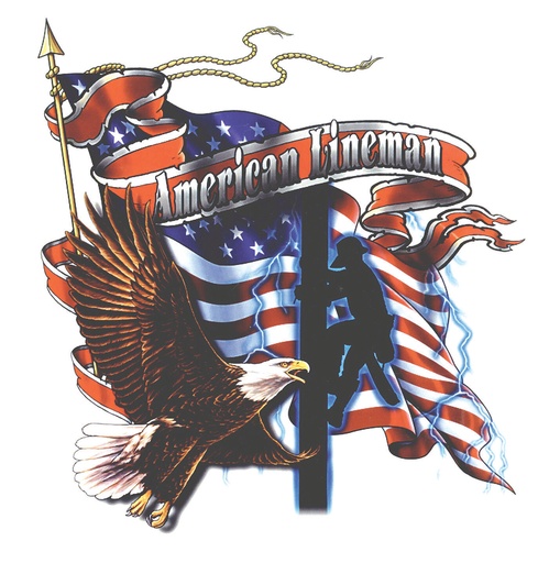 [US Lineman] Hall's-American Lineman Decal