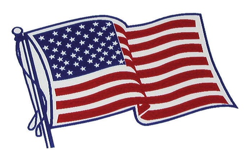 Hall's-Wavy American Flag Decal Sticker Flag1 & Flag4