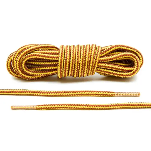[NL18] Hall's-Taslan Yellow & Brown Long Wearing 120" Shoe Laces For 14" & 16" Boots NL18