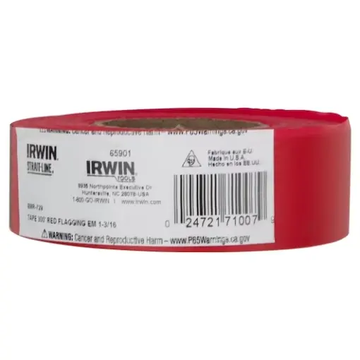 Irwin-Straight-Line Flagging Tape 65901, 65902, 65903, 65905  300'