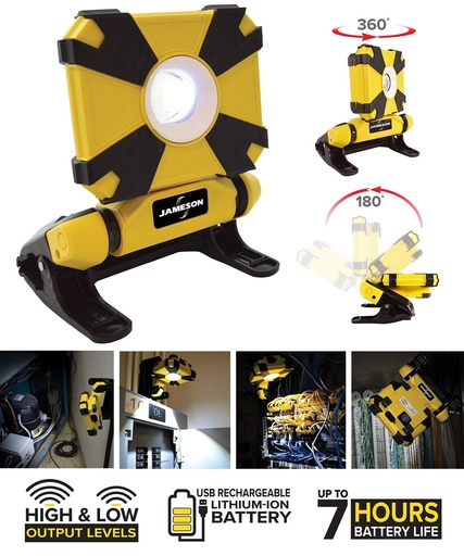 [31-W900-BY] Jameson-Rechargeable Led Clamp Light 31-W900-By