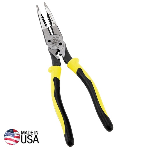 [J207-8CR] Klein Pliers, All-Purpose Needle Nose Pliers With Crimper, 8.5-Inch