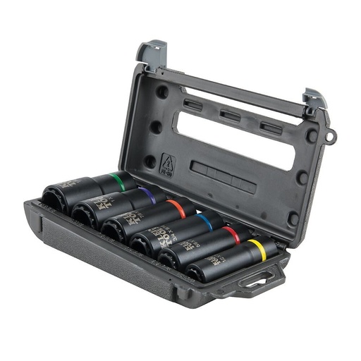 [66010] Klein-2-In-1 Impact Socket Set, 12-Point, 6-Piece 66010