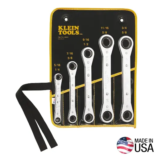 [68221] Klein-5-Piece Ratcheting Box Wrench Set