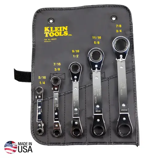 [68245] Klein-5-Piece 68245 Fully Reversible Ratcheting Offset Box Wrench Set