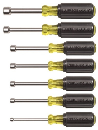 [631] Klein-7 Piece 631 Cushion Grip Hollow Shaft Nut Drivers Set