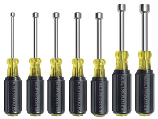 [631M] Klein-7 Piece 631M Cushion Grip Hollow Shaft Magnetic Tip Nut Drivers Set