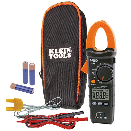[CL220] Klein-Cl220 Clamp Meter, Digital Ac Auto-Ranging Tester With Thermocouple Probe