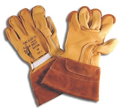 Lineworkers Style 4 1/2″ Gauntlet 148 Buckskin Gloves