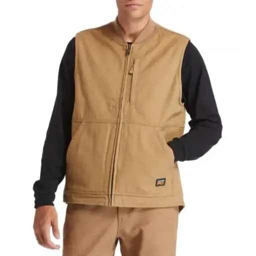 Men's Timberland Pro ® Dark Wheat Gritman Lined Canvas Vest A1VBF-D02