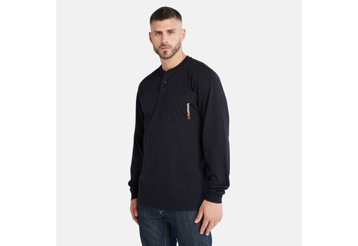 Men's Timberland Pro ® Navy Cotton Core Flame-Resistant Long Sleeve Henley A23P4-410
