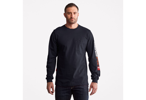 Men's Timberland Pro ® Navy Cotton Core Flame-Resistant Long Sleeve T-Shirt A1V8D-410