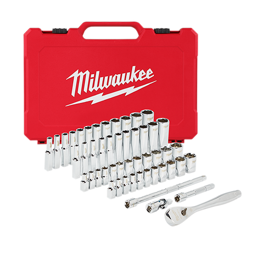 [48-22-9004] Milwaukee 1/4" Drive 50Pc Ratchet & Socket Set - SAE & Metric 48-22-9004