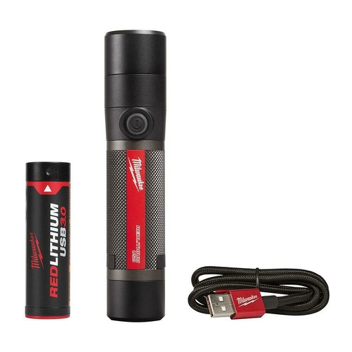 [2161-21] Milwaukee-2161-21 Usb Rechargeable 1100L Twist Focus Flashlight