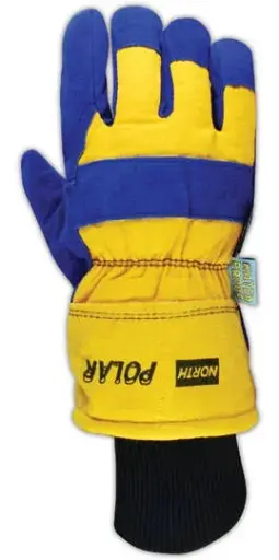[6465] Polar Waterproof Insulated Leather Palm Gloves 6465 (Fits as Large)