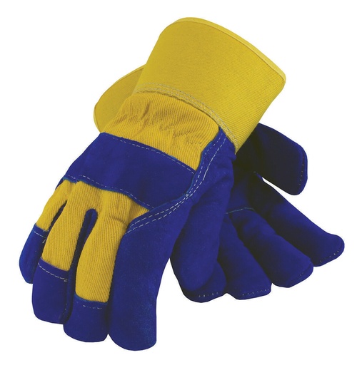 Premium Split Cowhide Leather Palm Glove With Fabric Back & Thick Fleece Pile Lining 78-7863B