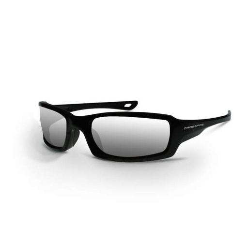 [2063] Radians-Crossfire M6A Safety Glasses Black Frame Silver Mirror Lens 2063