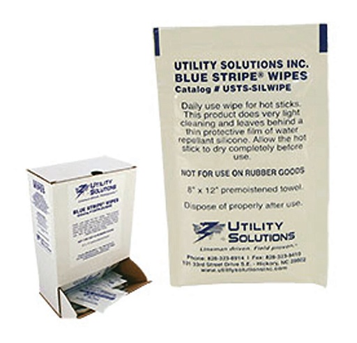 [USTS-SILWIPE] Utility Solutions-Blue-Stripe® Usts-Silwipe Hot Stick Wipes