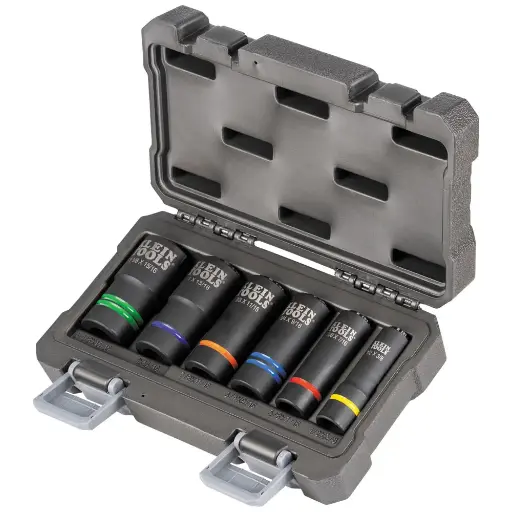 [66090] Klein-2-In-1 Slotted Impact Socket Set, 12-Point, 6-Piece 66090