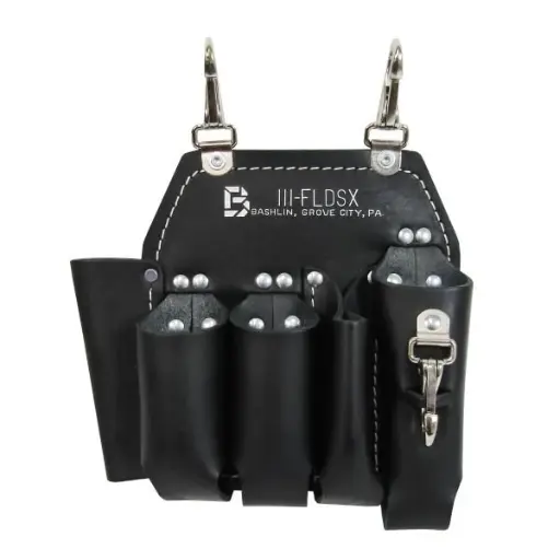 [111FLDSX] Bashlin Lineman Holster Black Leather Tool Holsters - 111FLDSX