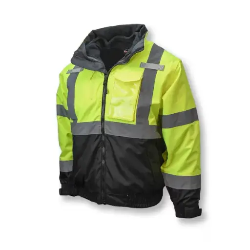 Radians SJ210B Three-in-One Deluxe High Visibility Bomber Jacket - Yellow/Black