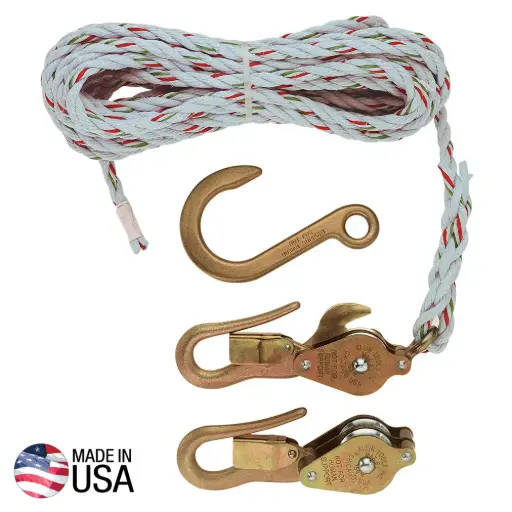 [H1802-30S] Klein Spliced Guarded Block & Tackle W/ 258 Hook - H1802-30SR