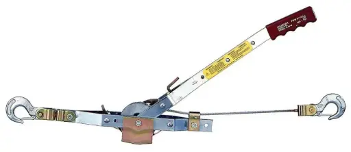 [144S-6] Maasdam 2,000 lb. 1-Ton Capacity 12 ft. Max Lift 15:1 Leverage Winch Puller Come Along Tool with 12 ft. of Cable Included