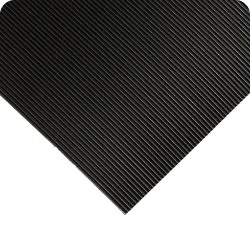 Salisbury-Corrugated Switchboard Matting, 30,000 Volts, 1/4in Thick - Black 48" & 24" Width