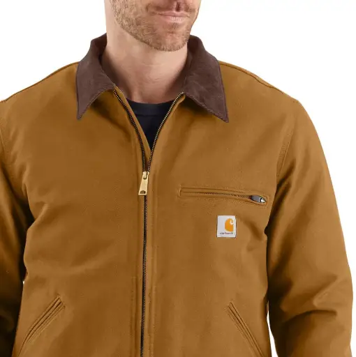 [J001-BRN-XLT] Men's Blanket-Lined Detroit Jacket - Relaxed Fit - Duck - 1 Warm Rating (XL Tall Size Only)