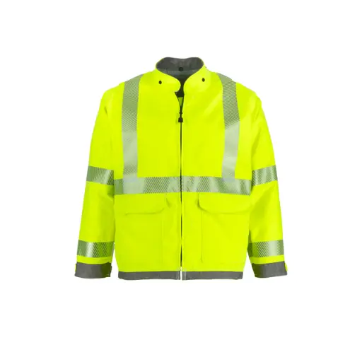 Nasco-ArcJoule Jacket | Fluorescent Yellow | Patch Pockets | Detachable Hood Included 7501JFY102