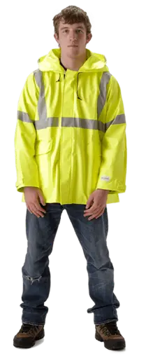 Nasco-Sentinel FR Rainwear Jacket Attached Hood in Collar 4503JFY