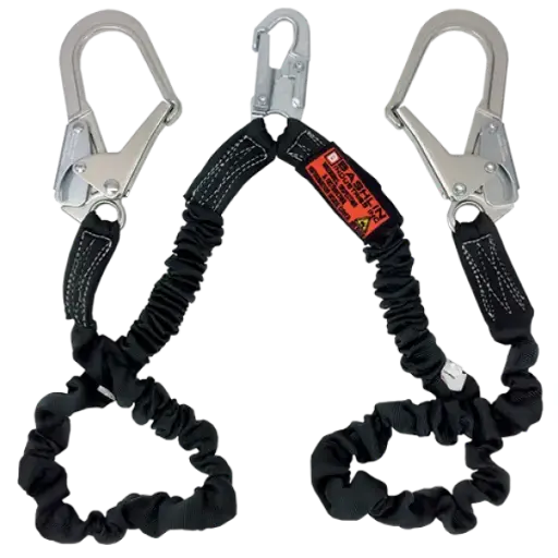 [2328-6HL] Bashlin-2328-6HL Twin Leg Tubular Nylon "Stretch" Climbing Lanyard With Steel Snap Hook