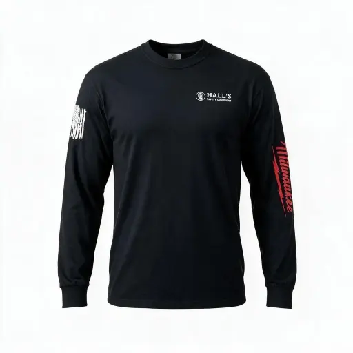 Milwaukee / Hall's Safety Adult Long Sleeve Shirt Heavyweight 100% Ring Spun US Cotton